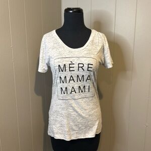 E ILY Couture Women’s Small Short Sleeve T Shirt Lightweight Mère Mama Mami